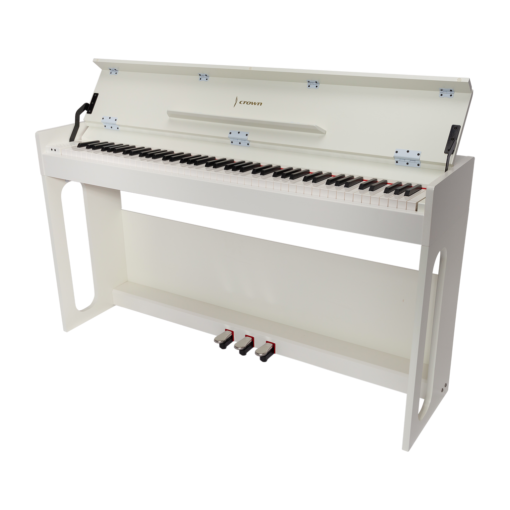 -Crown CDP806 – 88-Key Weighted Digital Piano (Gloss White)-Living Music