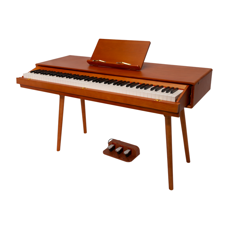 -CROWN CMDP-909-WDG UPRIGHT HIDEAWAY DIGITAL PIANO (Solid Walnut)-Living Music