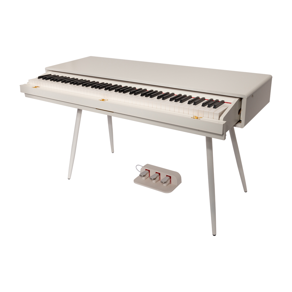 -CROWN CMDP-916-WHT UPRIGHT HIDEAWAY DIGITAL PIANO (White)-Living Music