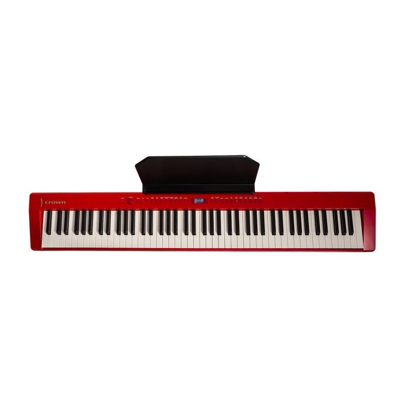 -CROWN CPP-811-BLK 88 NOTE PORTABLE DIGITAL PIANO (RED)-Living Music