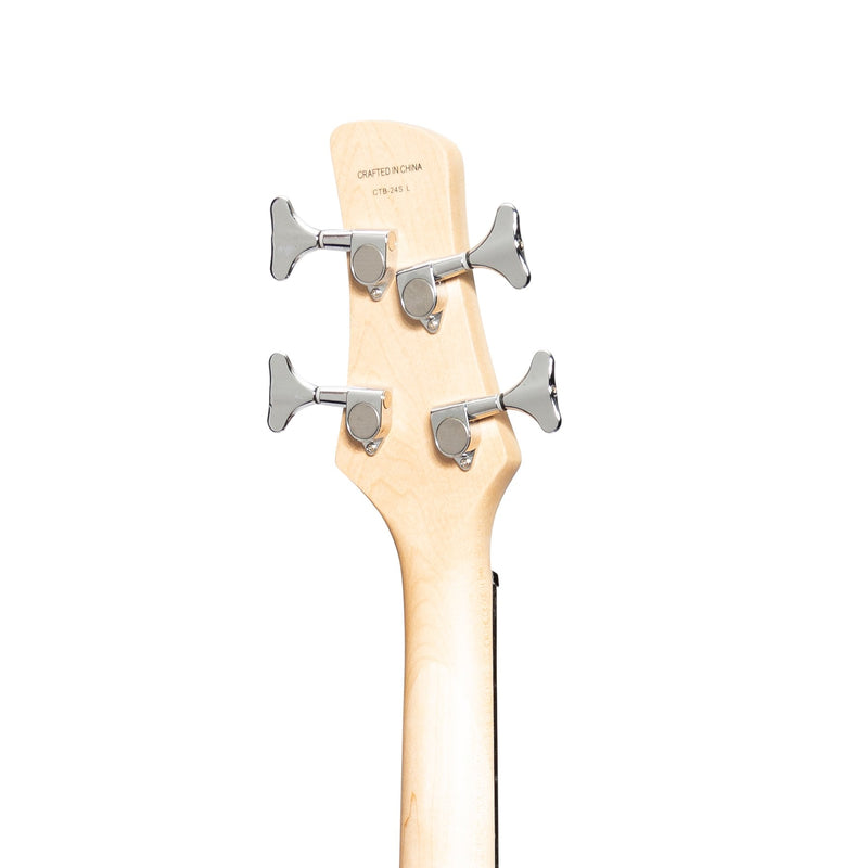 -Casino '24 Series' Left Handed Short Scale Tune-Style Electric Bass Guitar Set (Black)-Living Music