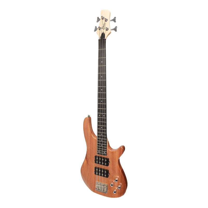 -Casino '24 Series' Mahogany Tune-Style Electric Bass Guitar and 15 Watt Amplifier Pack (Natural Gloss)-Living Music