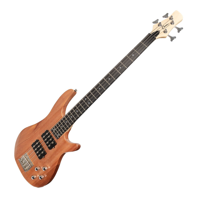 -Casino '24 Series' Mahogany Tune-Style Electric Bass Guitar and 15 Watt Amplifier Pack (Natural Gloss)-Living Music