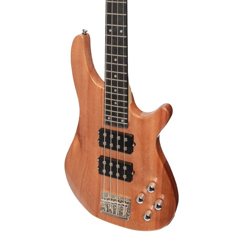 -Casino '24 Series' Mahogany Tune-Style Electric Bass Guitar and 15 Watt Amplifier Pack (Natural Gloss)-Living Music