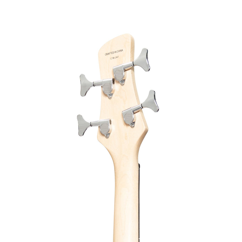 -Casino '24 Series' Mahogany Tune-Style Electric Bass Guitar and 15 Watt Amplifier Pack (Natural Gloss)-Living Music