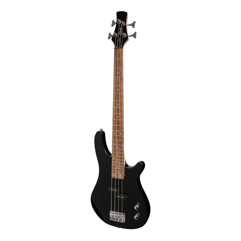 -Casino '24 Series' Short Scale Tune-Style Electric Bass Guitar Set (Black)-Living Music