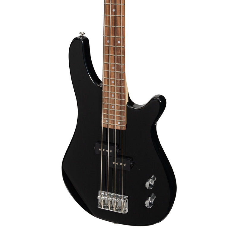 -Casino '24 Series' Short Scale Tune-Style Electric Bass Guitar Set (Black)-Living Music