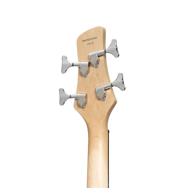 -Casino '24 Series' Short Scale Tune-Style Electric Bass Guitar and 15 Watt Amplifier Pack (Transparent Blue)-Living Music