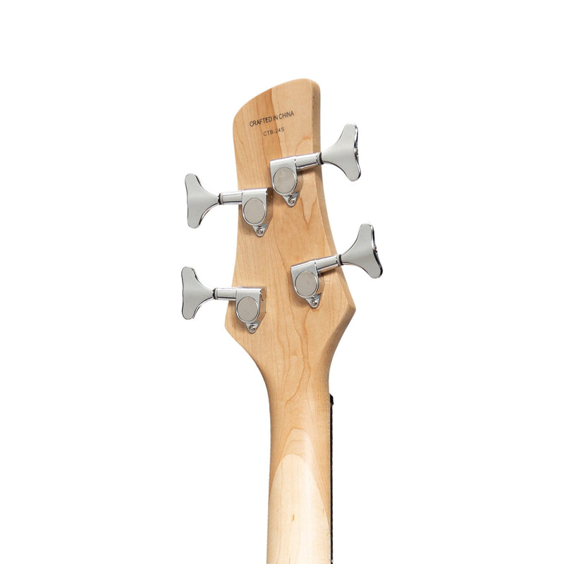 -Casino '24 Series' Short Scale Tune-Style Electric Bass Guitar and 15 Watt Amplifier Pack (Transparent Wine Red)-Living Music