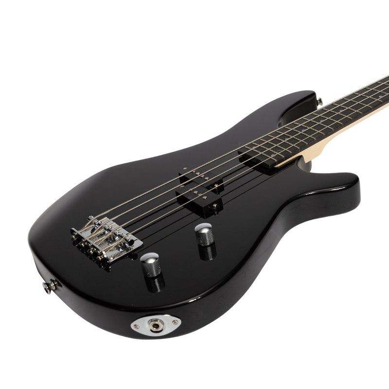 -Casino '24 Series' Tune-Style Electric Bass Guitar and 15 Watt Amplifier Pack (Black)-Living Music