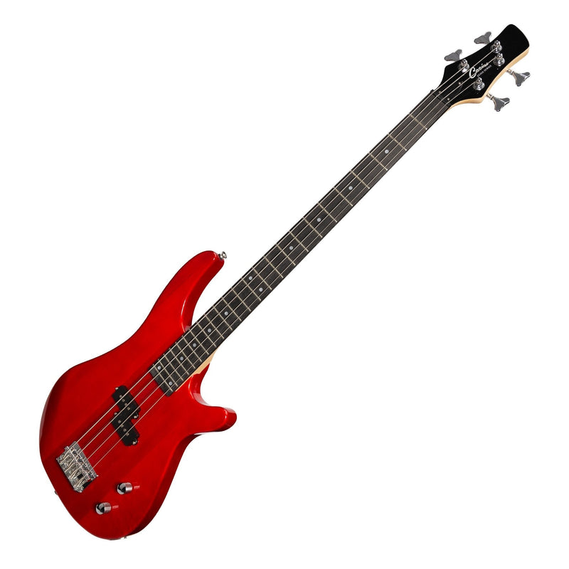 -Casino '24 Series' Tune-Style Electric Bass Guitar and 15 Watt Amplifier Pack (Transparent Wine Red)-Living Music