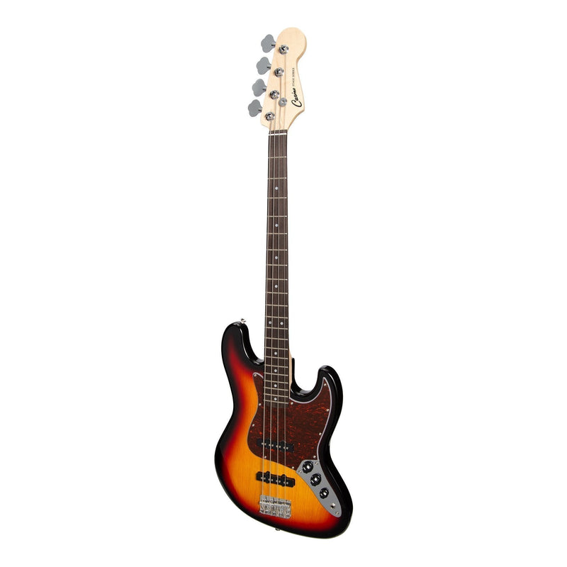 -Casino J-Style Electric Bass Guitar and 15 Watt Amplifier Pack (Tobacco Sunburst)-Living Music