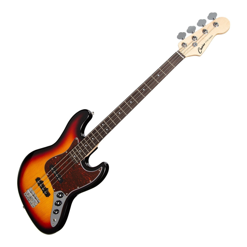 -Casino J-Style Electric Bass Guitar and 15 Watt Amplifier Pack (Tobacco Sunburst)-Living Music