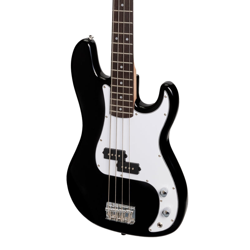 -Casino P-Style Electric Bass Guitar and 15 Watt Amplifier Pack (Black)-Living Music
