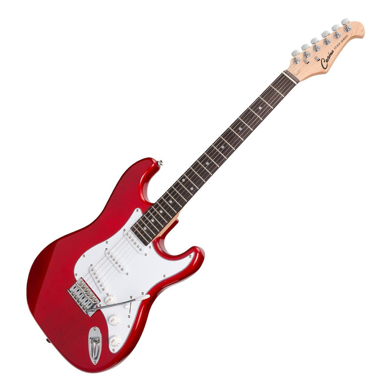 -Casino ST-Style Electric Guitar and 10 Watt Amplifier Pack (Transparent Wine Red)-Living Music