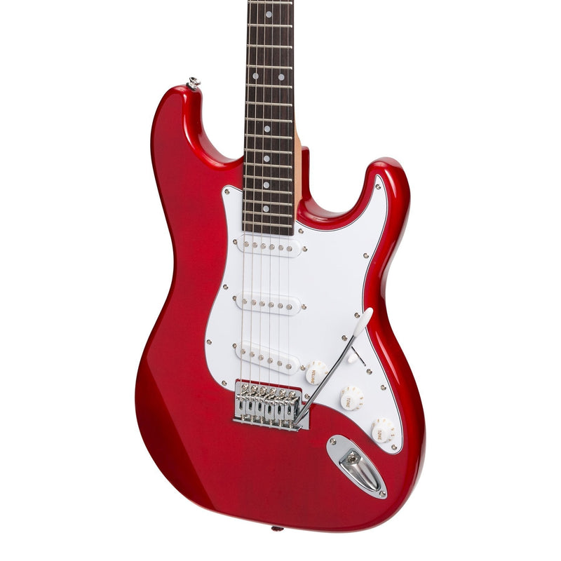-Casino ST-Style Electric Guitar and 10 Watt Amplifier Pack (Transparent Wine Red)-Living Music