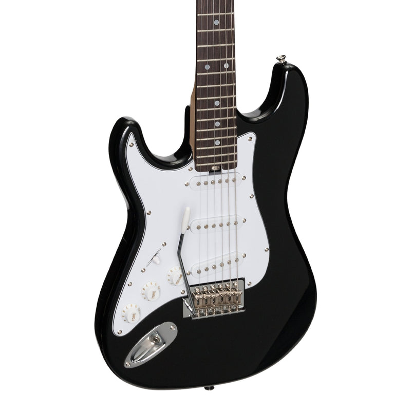-Casino ST-Style Left Handed Short-Scale Electric Guitar Set (Black)-Living Music