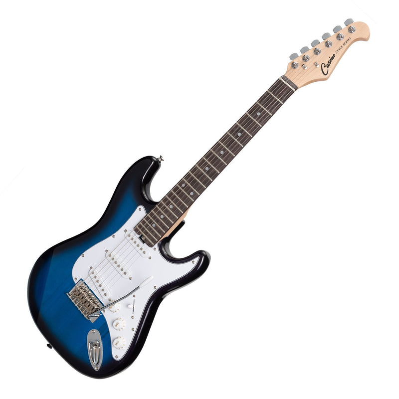 -Casino ST-Style Short Scale Electric Guitar and 10 Watt Amplifier Pack (Blueburst)-Living Music