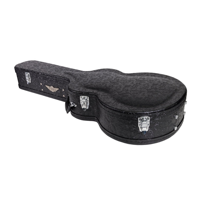 XFC-DF-PASBLK-Crossfire Deluxe Shaped Small Body Acoustic Guitar Hard Case (Paisley Black)-Living Music