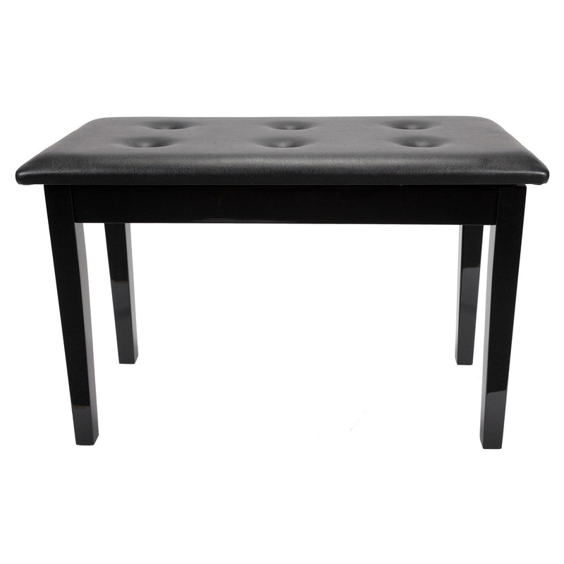 CPS-1B-BLK-Crown Standard Tufted Duet Piano Stool with Storage Compartment (Black)-Living Music