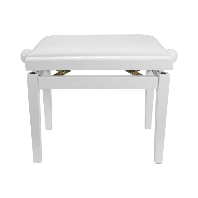 CPS-5A-WHT-Crown Timber Trim Height Adjustable Piano Stool (White)-Living Music