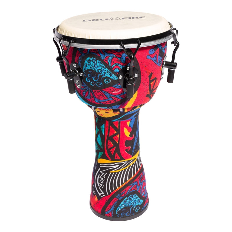 DFP-D1062-MUC-Drumfire 10" Tuneable Synthetic Head Djembe (Multicolour)-Living Music