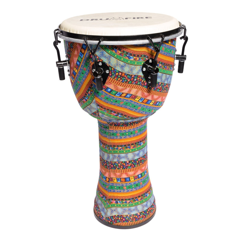 DFP-D1265-MUC-Drumfire 12" Tuneable Synthetic Head Djembe (Multicolour)-Living Music
