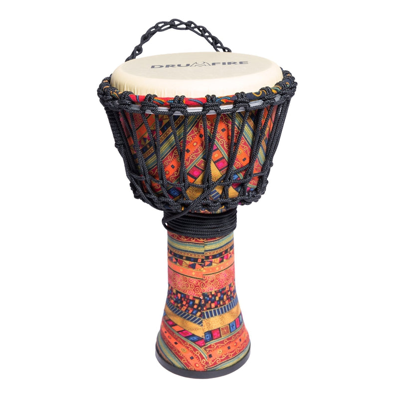 DFP-RD864-MUC-Drumfire 8" Synthetic Head Rope Djembe (Multicolour)-Living Music