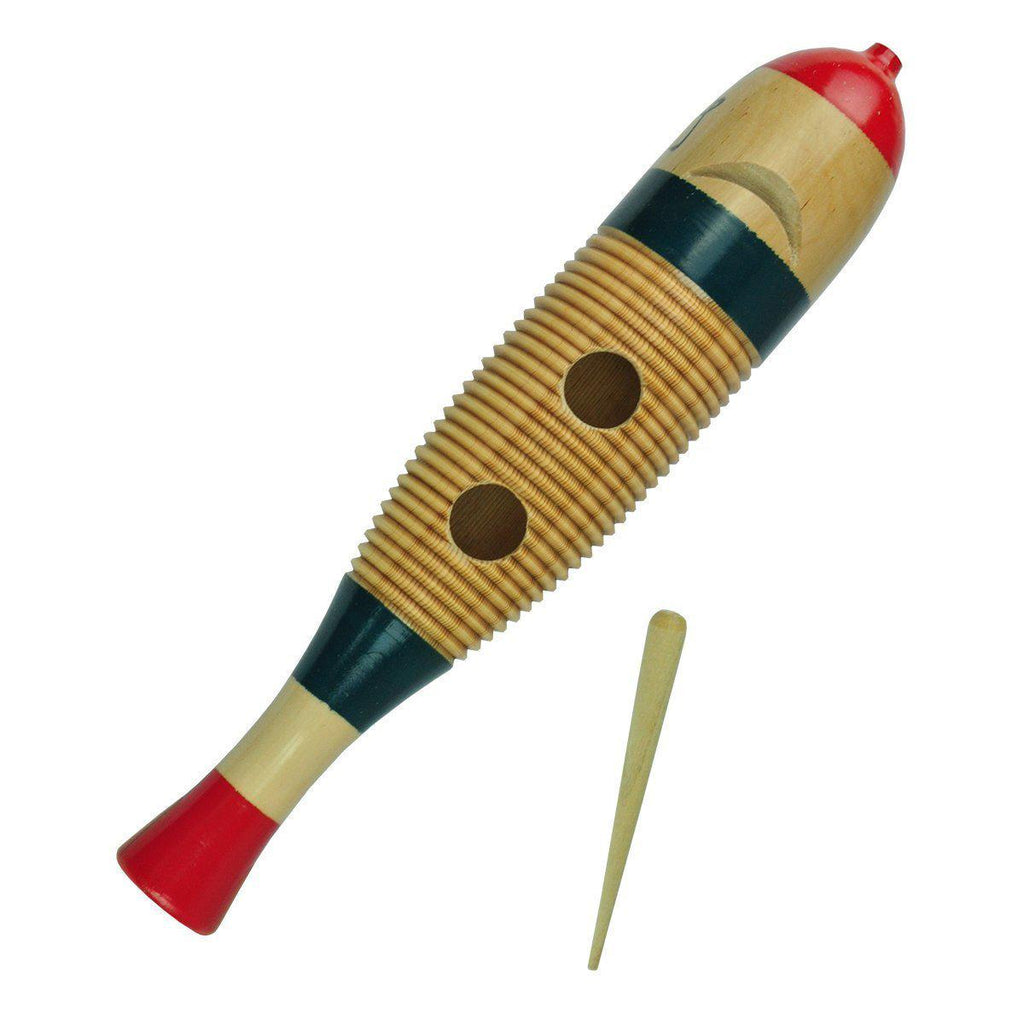 -Drumfire Fish Style Wooden Guiro (41cm)-Living Music