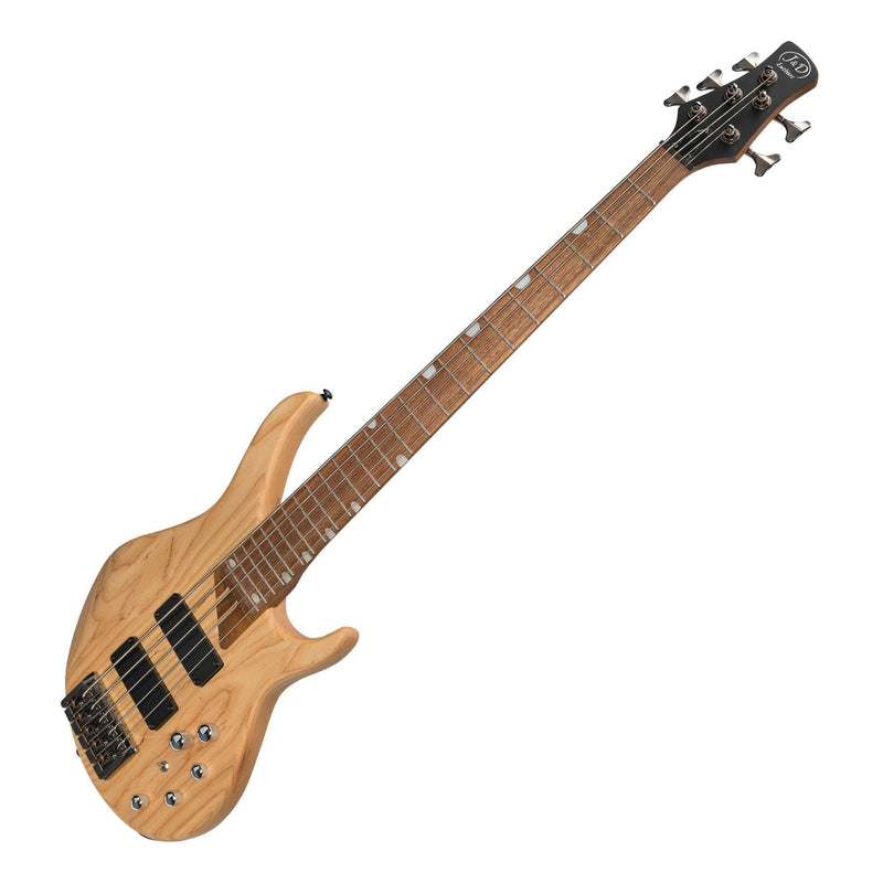 JD-4805-ASH-J&D Luthiers '48 Series' 5-String Contemporary Active Electric Bass Guitar (Natural Satin)-Living Music