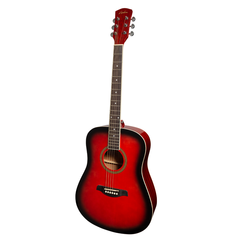 -Lorden Acoustic Dreadnought Guitar Pack (Wine Red)-Living Music