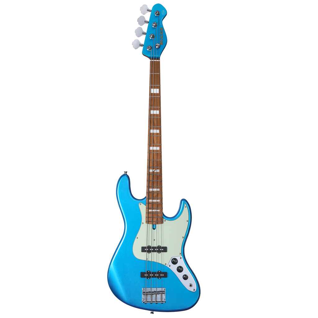 -MOOER MBJ410 JZ-STYLE ELECTRIC BASS GUITAR (METAL BLUE)-Living Music