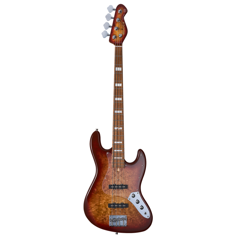 -MOOER MBJ420 JZ-STYLE ELECTRIC BASS GUITAR (RED BURST)-Living Music