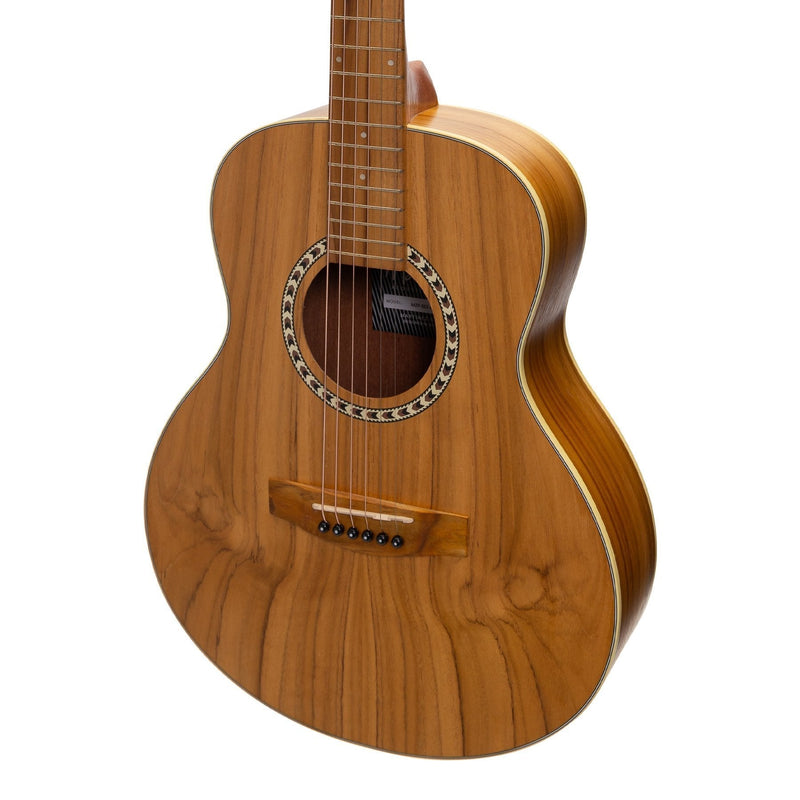 -Martinez Acoustic-Electric Short Scale Guitar (Jati-Teakwood)-Living Music