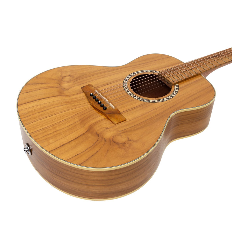 -Martinez Acoustic-Electric Short Scale Guitar (Jati-Teakwood)-Living Music