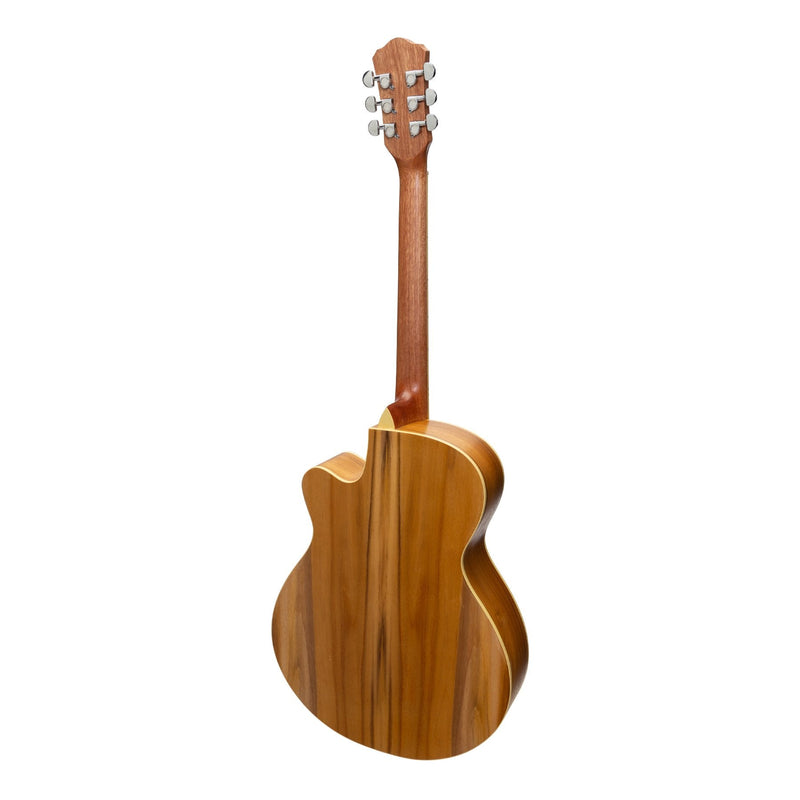 -Martinez Jazz Hybrid Acoustic-Electric Small Body Cutaway Guitar (Jati-Teakood)-Living Music