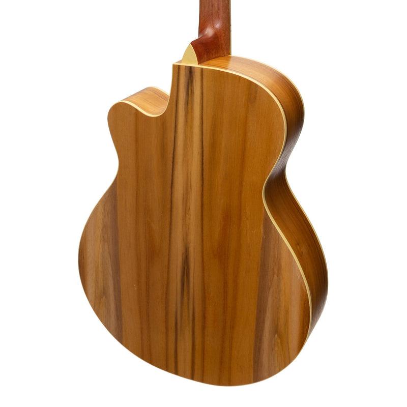 -Martinez Jazz Hybrid Acoustic-Electric Small Body Cutaway Guitar (Jati-Teakood)-Living Music