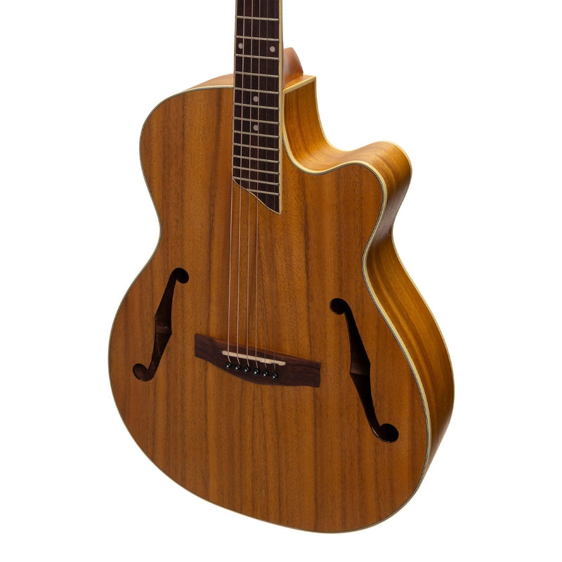 -Martinez Jazz Hybrid Acoustic-Electric Small Body Cutaway Guitar (Koa)-Living Music