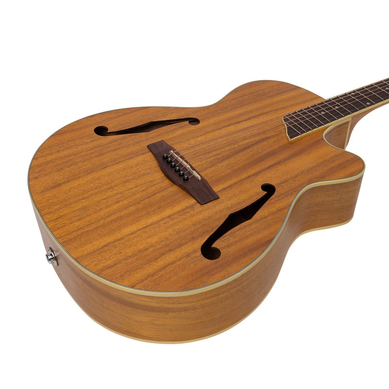 -Martinez Jazz Hybrid Acoustic-Electric Small Body Cutaway Guitar (Koa)-Living Music
