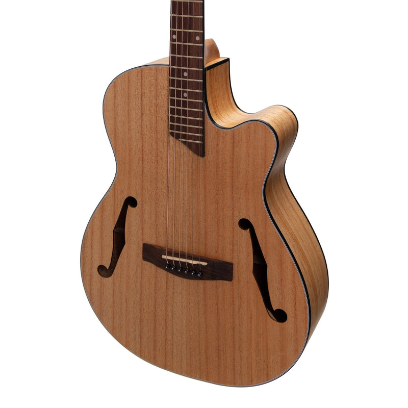 -Martinez Jazz Hybrid Acoustic-Electric Small Body Cutaway Guitar (Mindi-Wood)-Living Music