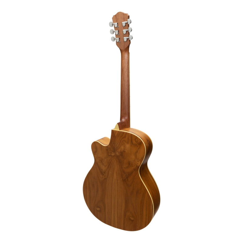 -Martinez Jazz Hybrid Acoustic Small Body Cutaway Guitar (Jati-Teakwood)-Living Music