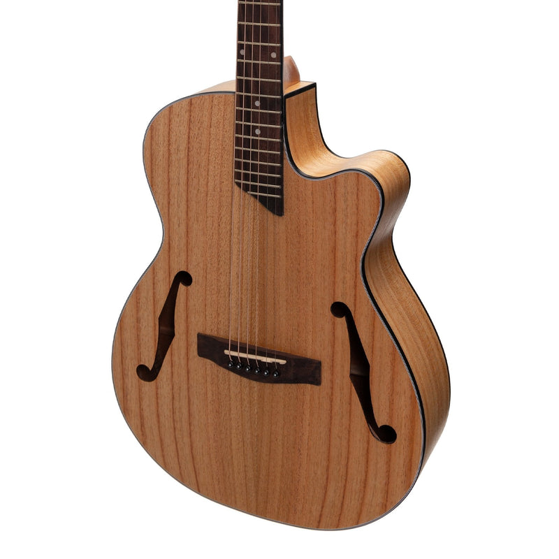 -Martinez Jazz Hybrid Acoustic Small Body Cutaway Guitar (Mindi-Wood)-Living Music