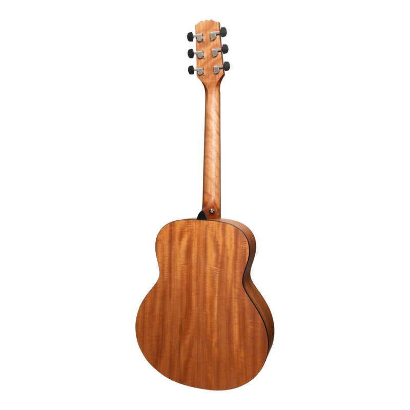 MNS-15SL-MOP-Martinez 'Natural Series' Left Handed Solid Mahogany Top Mini Short Scale Acoustic-Electric Guitar (Open Pore)-Living Music