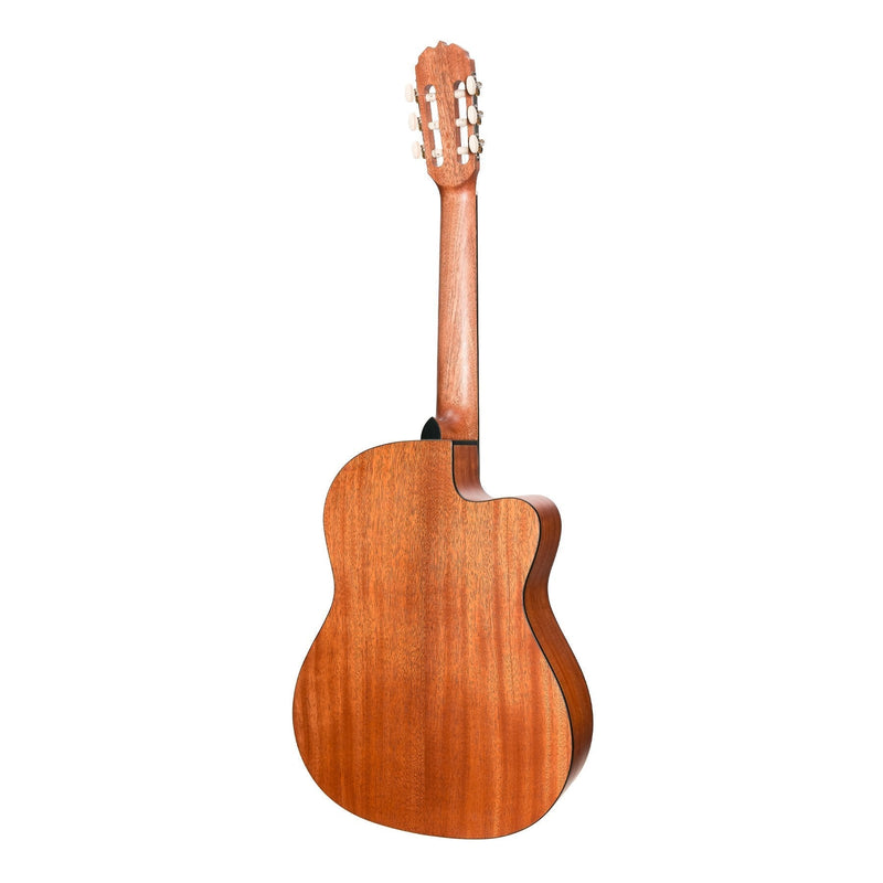 -Martinez 'Natural Series' Left Handed Spruce Top Acoustic-Electric Classical Cutaway Guitar (Open Pore)-Living Music