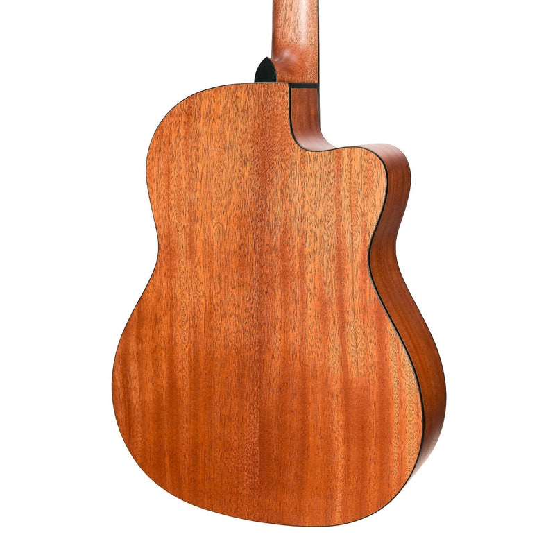 -Martinez 'Natural Series' Left Handed Spruce Top Acoustic-Electric Classical Cutaway Guitar (Open Pore)-Living Music
