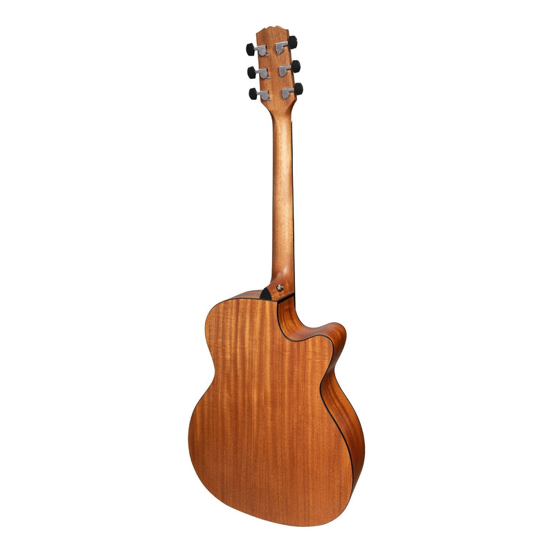 -Martinez 'Natural Series' Left Handed Spruce Top Acoustic-Electric Small Body Cutaway Guitar (Open Pore)-Living Music