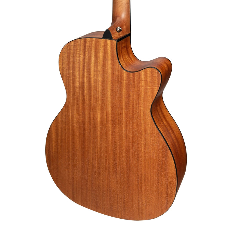 -Martinez 'Natural Series' Left Handed Spruce Top Acoustic-Electric Small Body Cutaway Guitar (Open Pore)-Living Music
