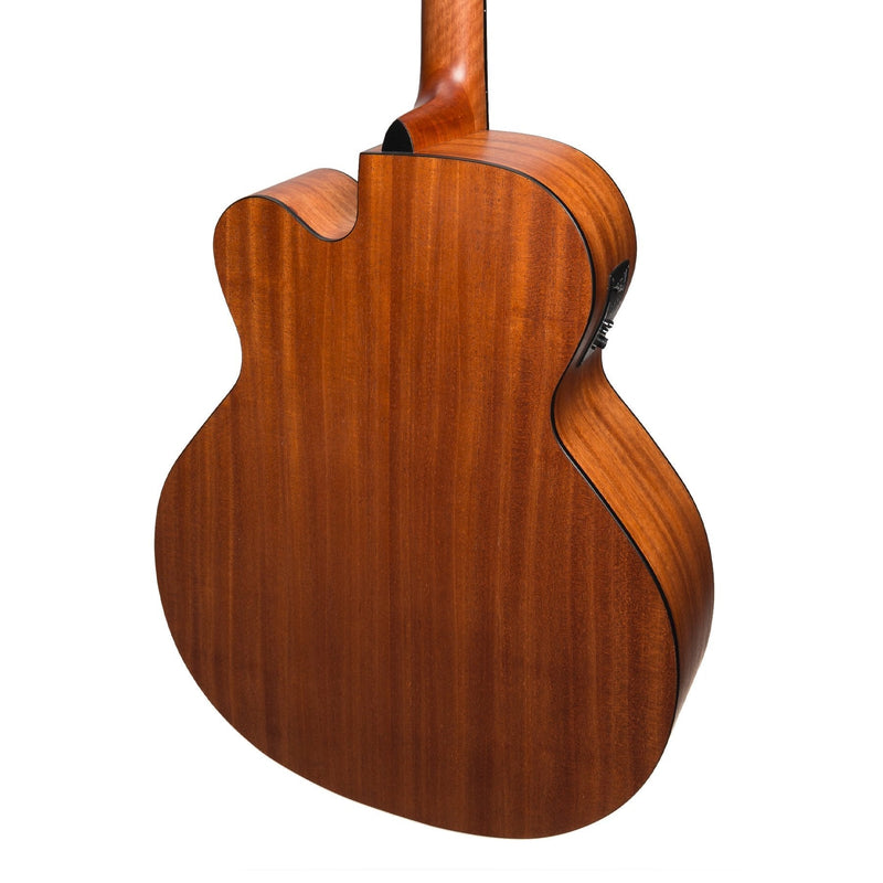 -Martinez 'Natural Series' Mahogany Top Acoustic-Electric Cutaway Bass Guitar (Open Pore)-Living Music
