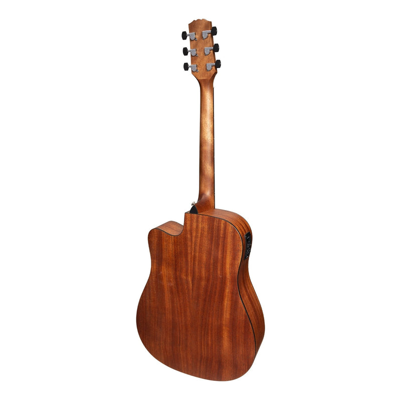 -Martinez 'Natural Series' Solid Cedar Top Acoustic-Electric Dreadnought Cutaway Guitar (Open Pore)-Living Music
