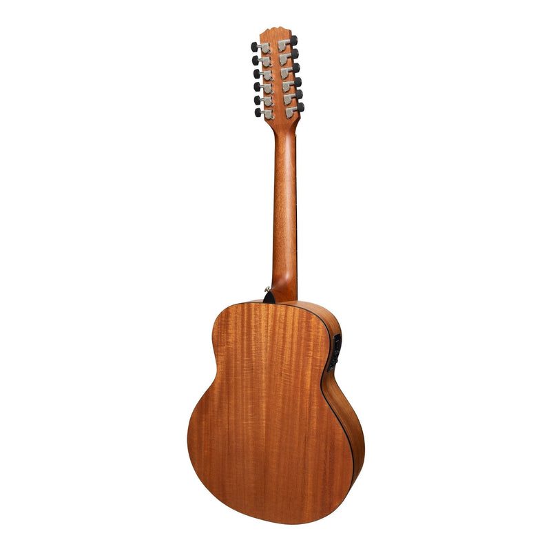 -Martinez 'Natural Series' Solid Mahogany Top 12-String Acoustic-Electric Mini Short Scale Guitar (Open Pore)-Living Music